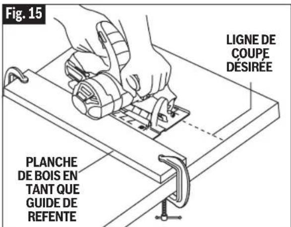 BOSCH CCS180 Professional - Utilisation d'une planche comme guide de refente - 1