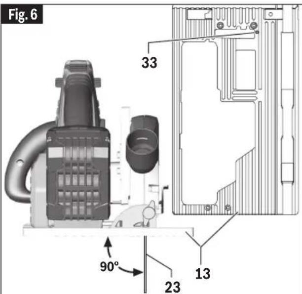 BOSCH GKS 18V-25 Professional - Verificación del ángulo de corte de 90° - 3