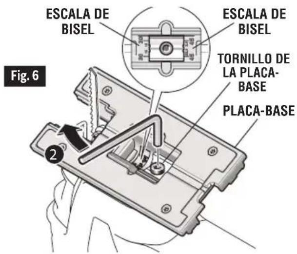 BOSCH JS470E Professional - Ajuste del angulo de la placac-base - 1