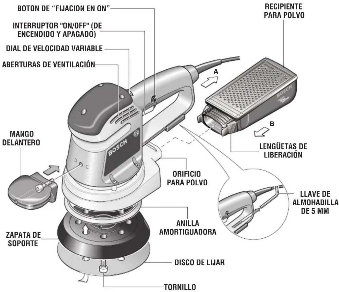 BOSCH GEX 33-5 Professional - Lijadora de órbita al azar - 1