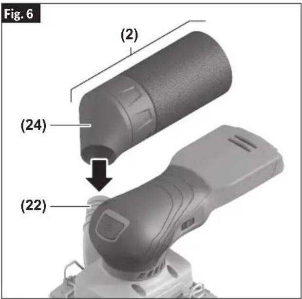 BOSCH GSS 18V-40 Professional - Limpieza y vaciado del ensamblaje de la bolsa colectora de polvo - 1