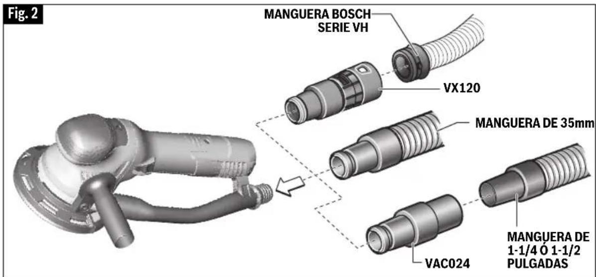 BOSCH GET65-5 Professional - CONEXION A LA ASPIRADORA / AL EXTRACTOR DE POLVO - 1