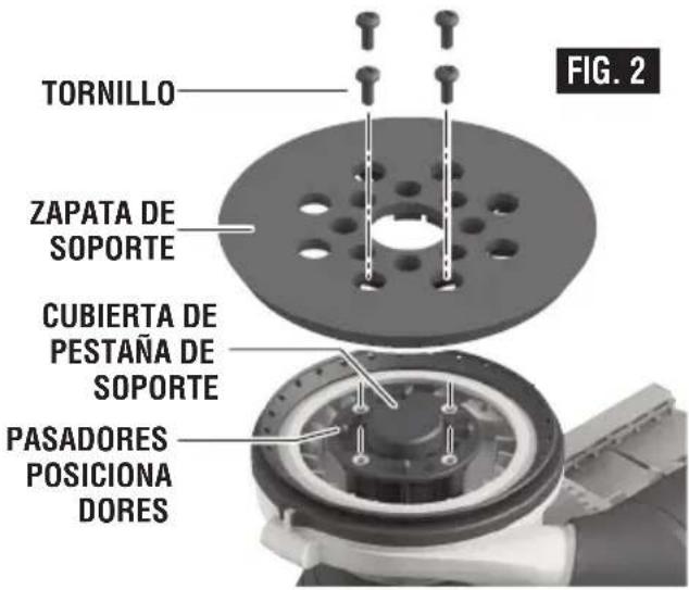 BOSCH GEX 18V-5 Professional - Instalación de la zapata de soporte - 1