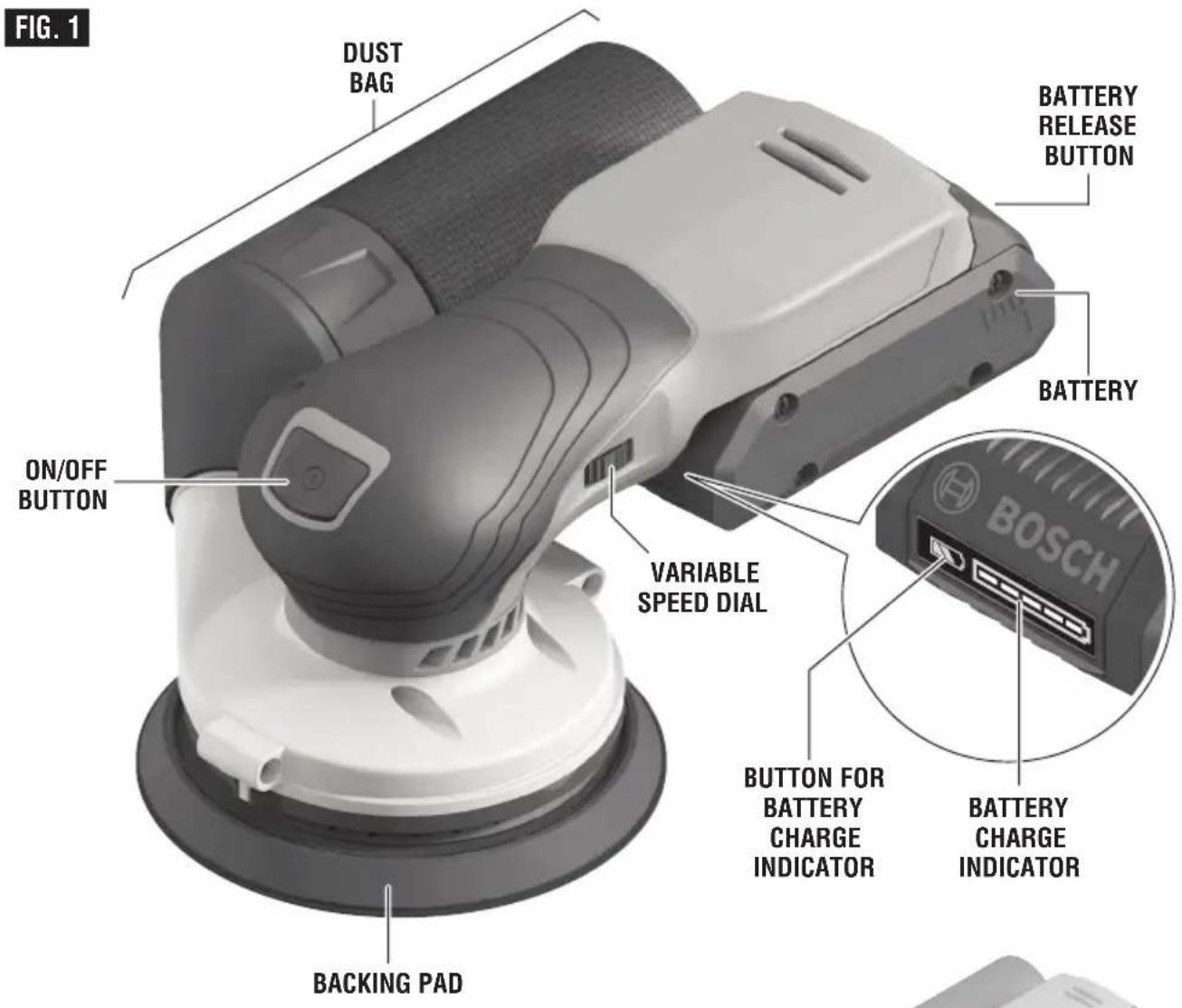 BOSCH GEX 18V-5 Professional - WARNING - 1