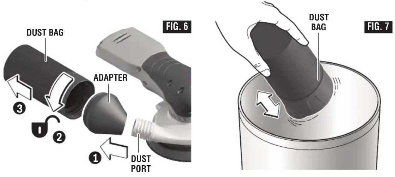 BOSCH GEX 18V-5 Professional - CLEANING AND EMPTYING THE DUST BAG - 1
