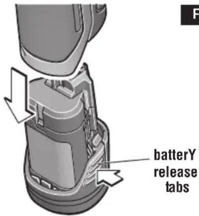 BOSCH PS42 Professional - INSERTING AND RELEASING BATTERY PACK - 1