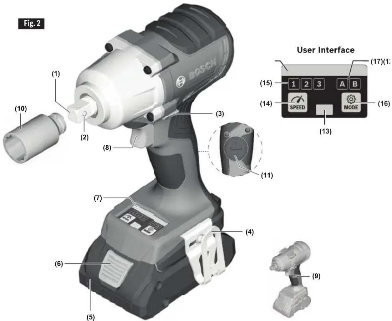 BOSCH GDS18V-330C Professional - Cordless Impact Wrench GDS18V-330PC - 1
