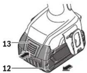 BOSCH GDX 18V-1800 Professional - ▶ Inserting and Releasing Battery Pack - 2