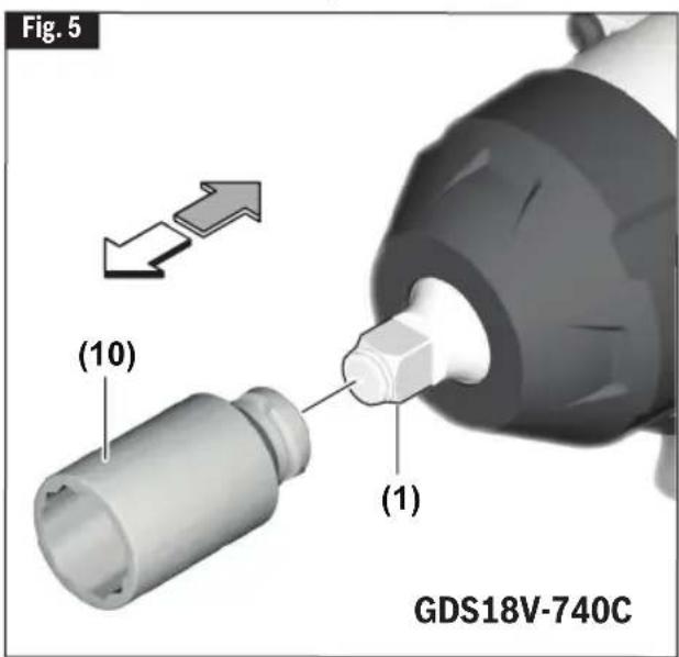 BOSCH GDS18V-740C Professional - Insertion et retrait des accessoires - 3