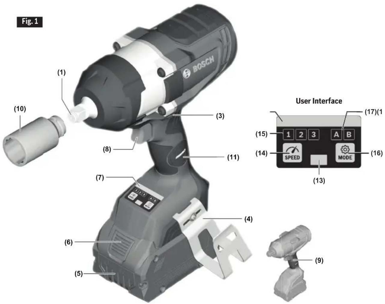 BOSCH GDS18V-740C Professional - WARNING - 1