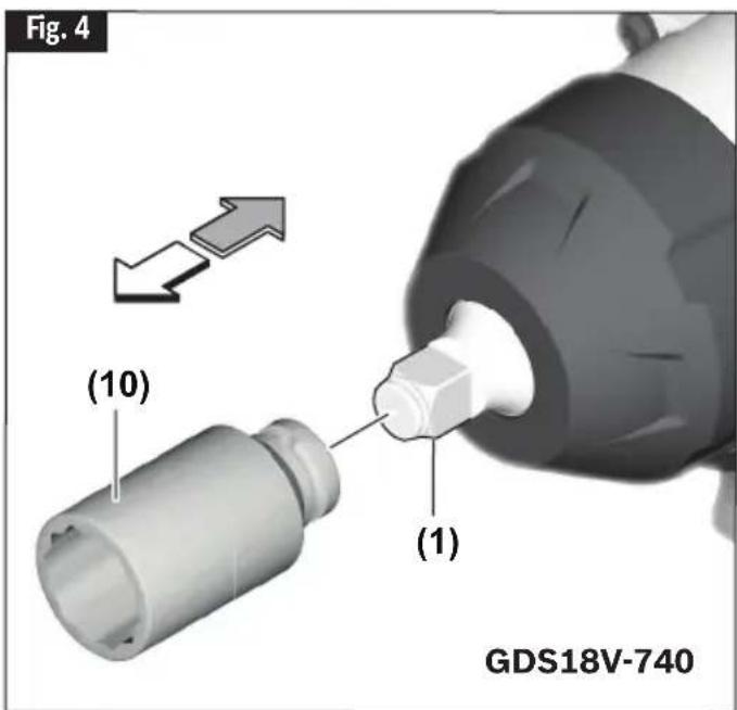 BOSCH GDS18V-770 Professional - Inserting and Removing Accessories - 3