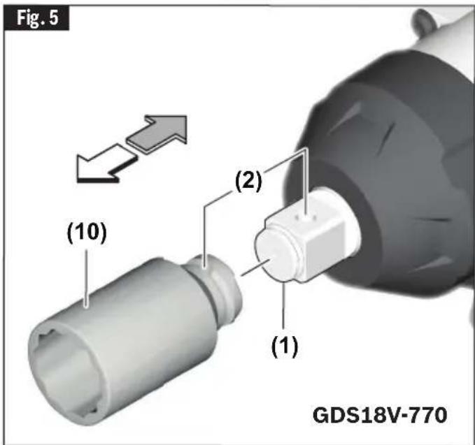 BOSCH GDS18V-770 Professional - Inserting and Removing Accessories - 4