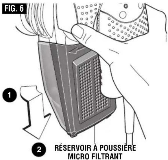 FIG. 6 1 2 RÉSERVOIR À POUSSIÈRE MICRO FILTRANT