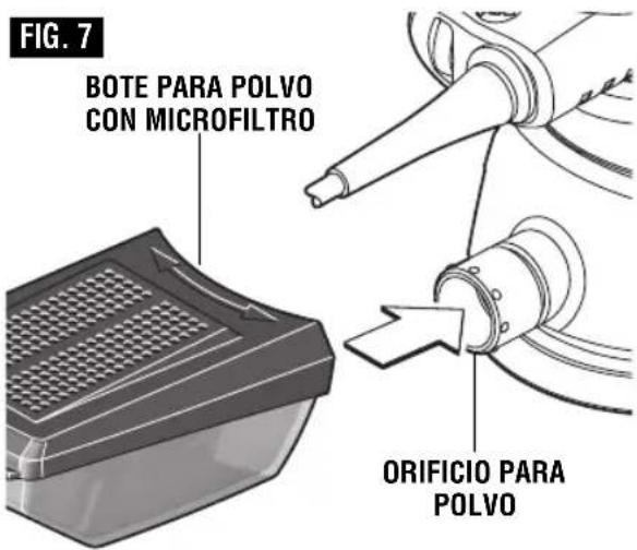 BOSCH ROS10 Professional - REMOCIÓN E INSTALACIÓN DEL BOTE PARA POLVO - 1