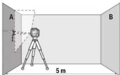 BOSCH GLL 50-20 G Professional - Vérification de l'exactitude de la hauteur de la ligne horizontale - 1
