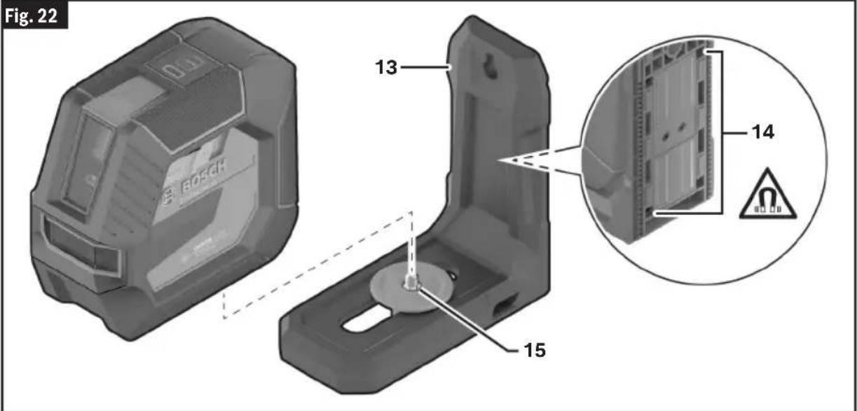 BOSCH GLL 100-42 G Professional - Working with the Magnetic Mount LB 10 (Optional Accessory) - 1