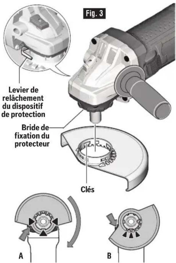 BOSCH GWS 10-450 P Professional - Le protecteur de meule doit être - 1