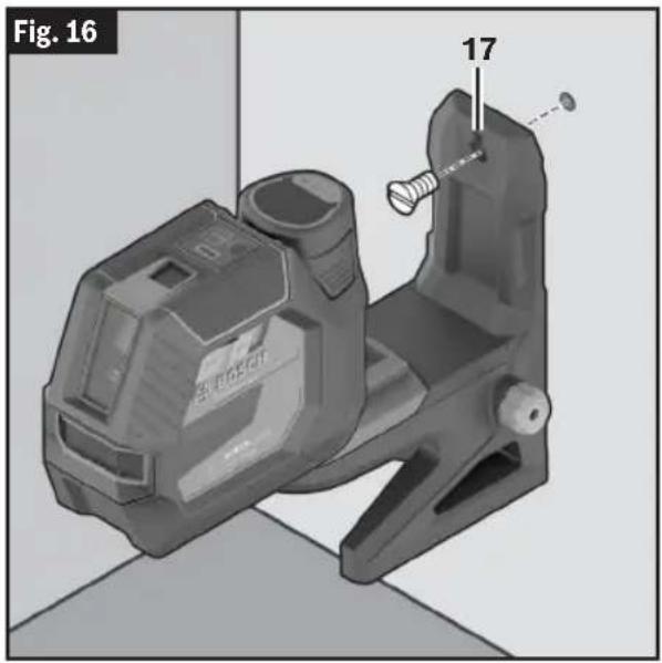 BOSCH GCL 165-82 CG Professional - Utilisation du support de montage rotatif RM20 (accessoire en option) - 2