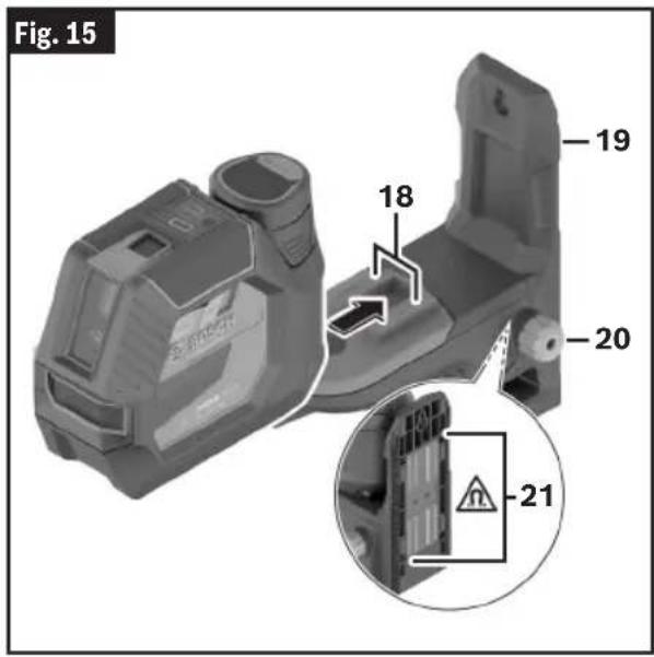 BOSCH GCL 165-82 CG Professional - Utilisation du support de montage rotatif RM20 (accessoire en option) - 1