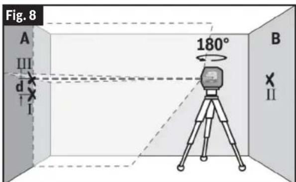 BOSCH GCL 165-82 CG Professional - Vérification de l'exactitude de la hauteur de la ligne horizontale - 4