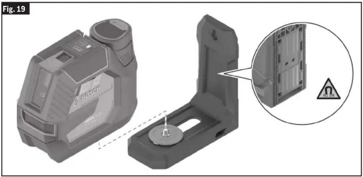 BOSCH GCL 165-82 CG Professional - Working with the Magnetic Mount LB10 (Optional Accessory) - 1