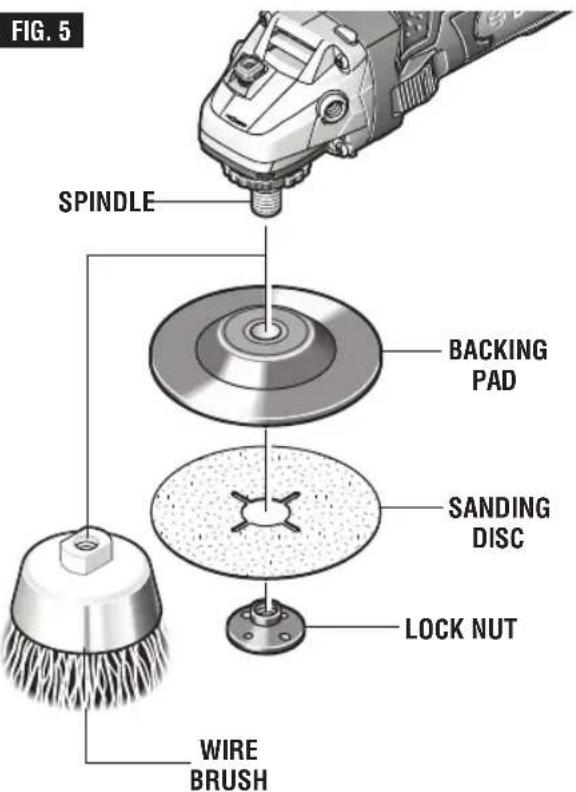 BOSCH GWS 18V-45 Professional - TO INSTALL BACKING PAD AND SANDING DISC - 1