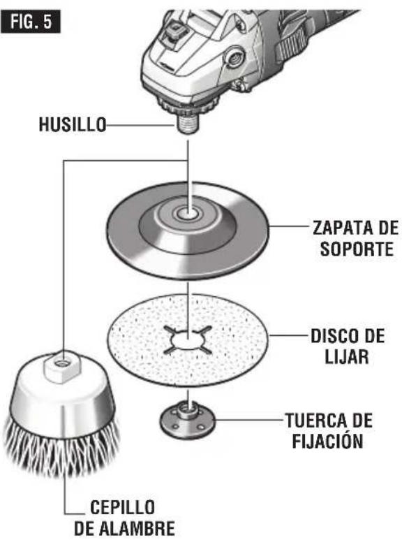 BOSCH GWS 18V-45 Professional - PARA INSTALAR LA ZAPATA DE SOPORTE Y EL DISCO DE LIJAR - 1