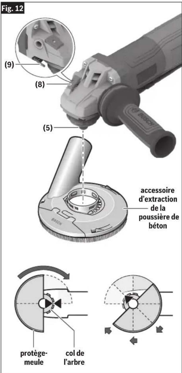 BOSCH GWS 14-60 PD Professional - Installation de l'accessoire d'extraction de la poss-siere - 1