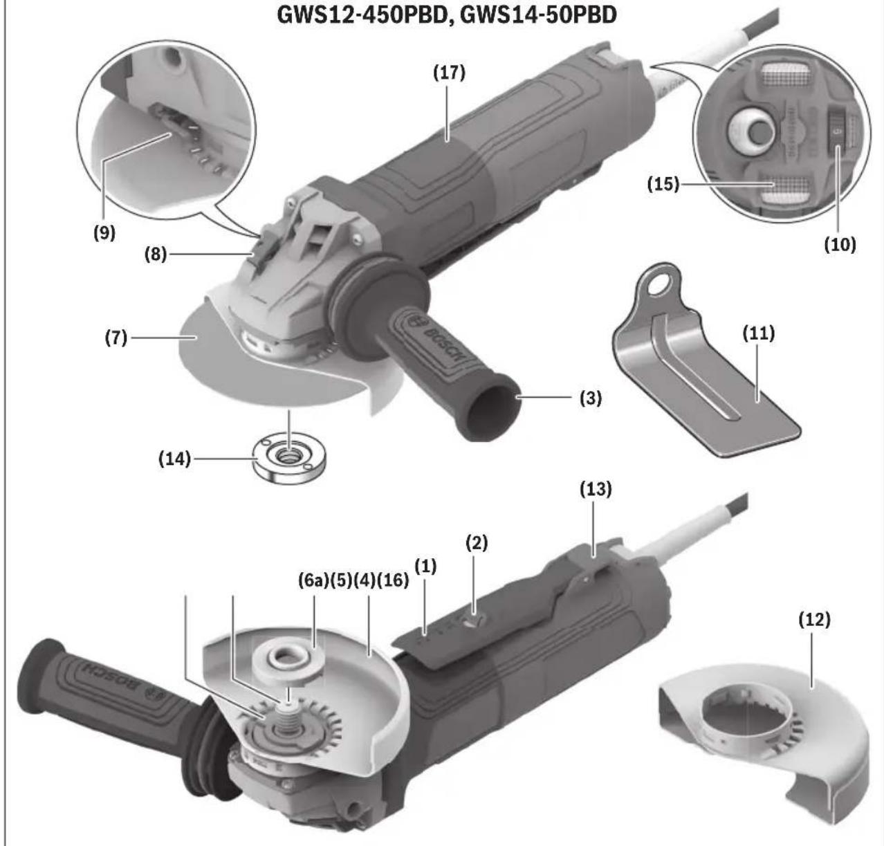 BOSCH GWS 12-450 PBD Professional - Familiarisez-vous avec votre produit - 1