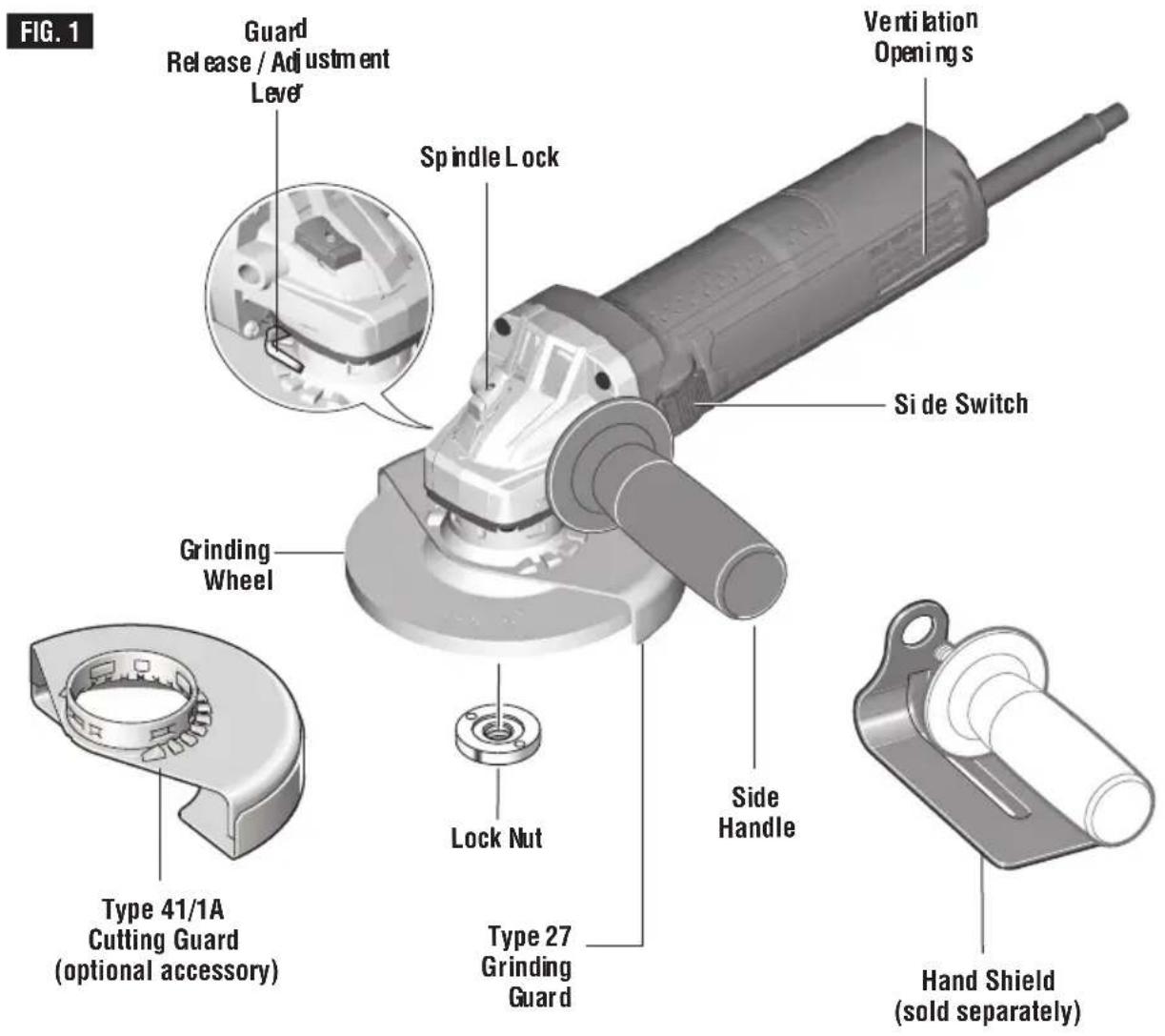 BOSCH GWS 10-450 PD Professional - Angle Grinder with Side Switch - 1