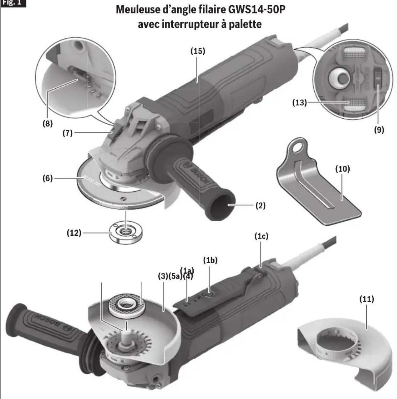 BOSCH GWS 14-50 B Professional - Familiariséz-vous avec votre produit - 1