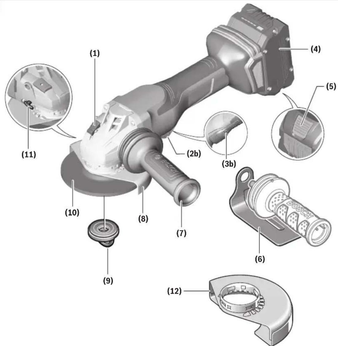 BOSCH GWS 18V-13P Professional - GWS18V-13P Cordless Angle Grinder with Paddle Switch - 1