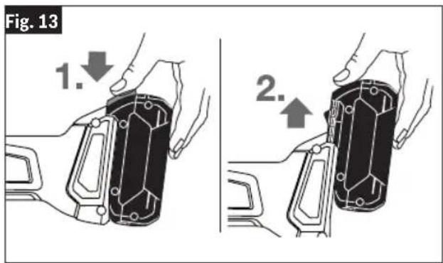 BOSCH GWS 18V-13P Professional - Inserting and Releasing Battery Pack - 2