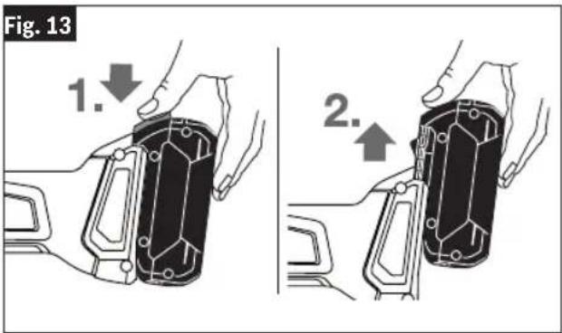 BOSCH GWS 18V-13P Professional - Introducción y suelta del paquete de baterías - 2