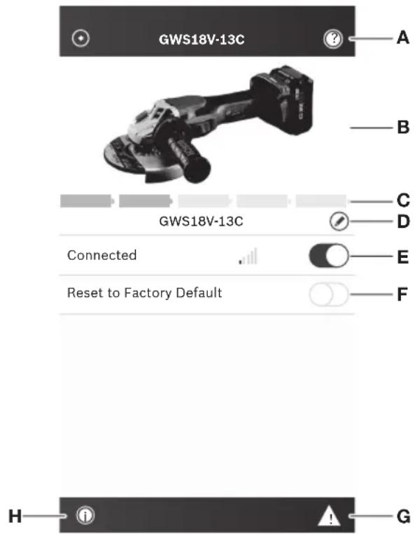 BOSCH GWS 18V-13P Professional - Using 'Bosch Toolbox' App (GWS18V-13C) - 1