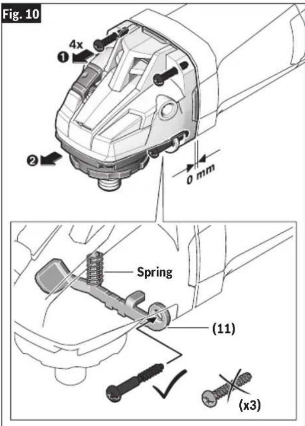 BOSCH GWS 18V-13P Professional - INSTALLING MASONRY TYPE 1 CUTTING GUARD - 1