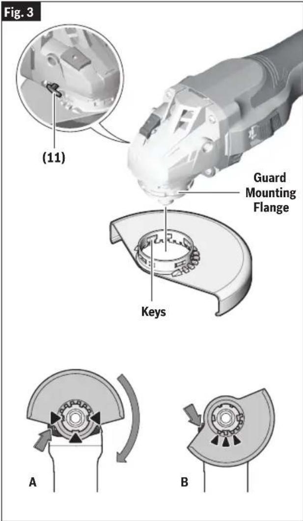 BOSCH GWS 18V-13P Professional - TO REMOVE GUARD - 1