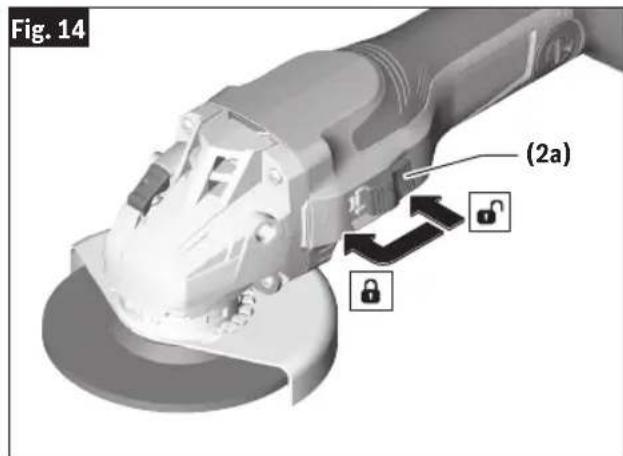 BOSCH GWS 18V-13P Professional - To turn tool OFF: - 1
