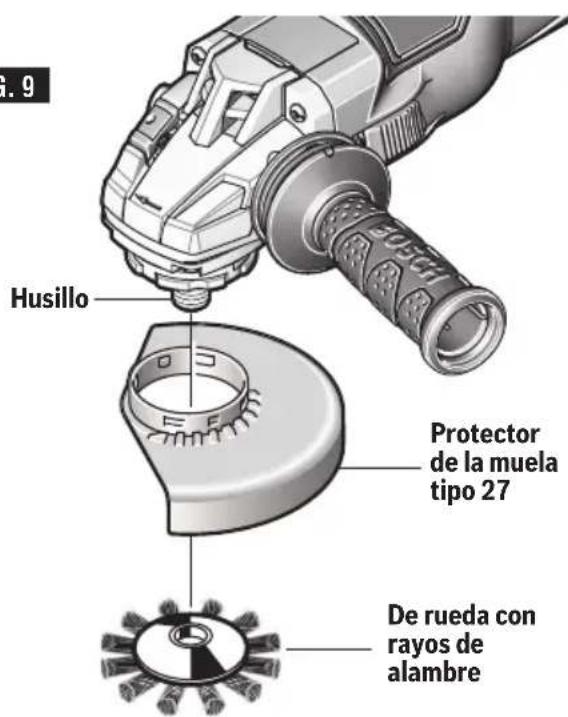 BOSCH GWS 18V-45 C Professional - Ensamblaje de la rueda con rayos de alambre - 2