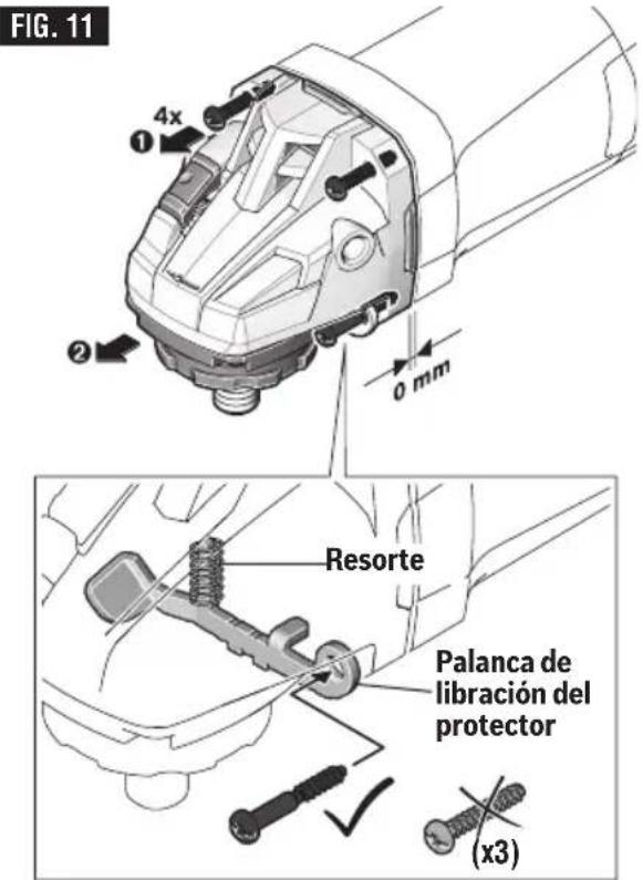 BOSCH GWS 18V-45 C Professional - INSTALACION DEL PROTECTOR DE TIPO 1 PARA CORTAR MAMPOSTERIA - 1