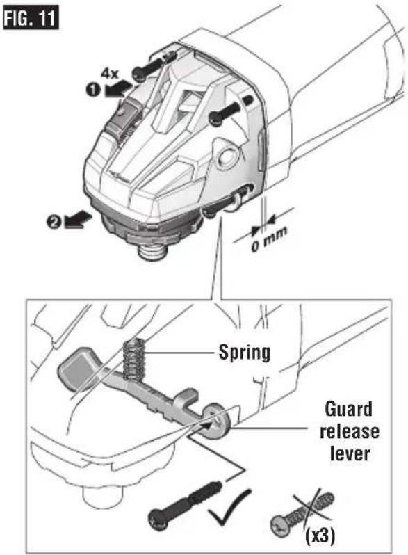 BOSCH GWS 18V-45 C Professional - INSTALLING MASONRY TYPE 1 CUTTING GUARD - 1