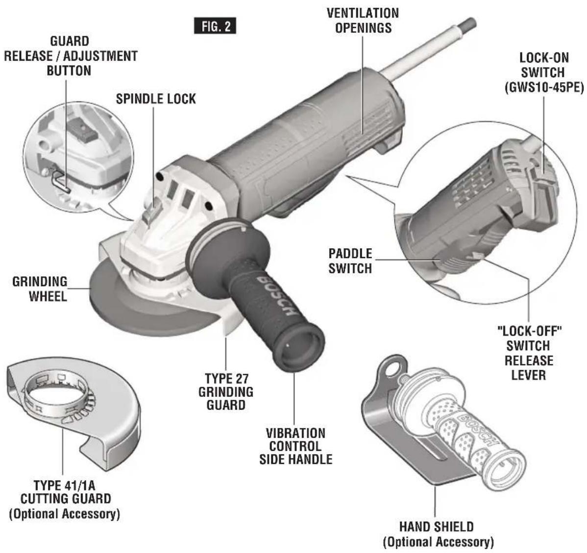 BOSCH GWS 10-45 E Professional - WARNING - 1