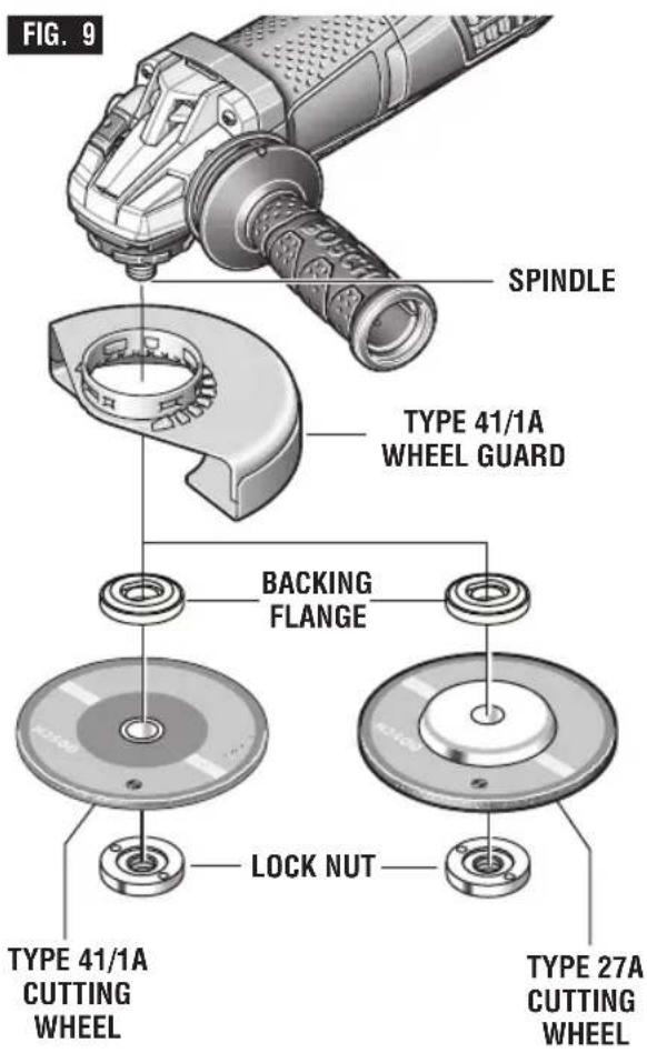 BOSCH GWS 13-50 VS Professional - To install cutting wheel (Fig. 9): - 1