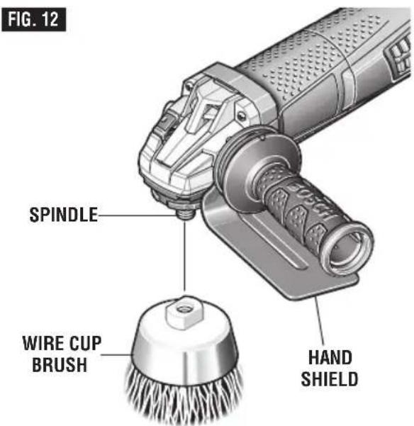 BOSCH GWS13-50PD Professional - To install wire cup brush (Fig. 12): - 1