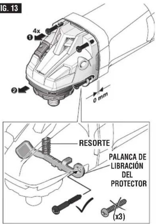 BOSCH GWS13-50PD Professional - Instalación del protector de tipo 1 para cortar mampostería: - 1