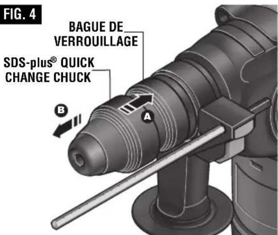 BOSCH RH328VCQ Professional - MONTAGE DU MANDRIN À CHANGEMENT RAPIDE SDS-plus® (modèle RH328VCQ seulement) - 1