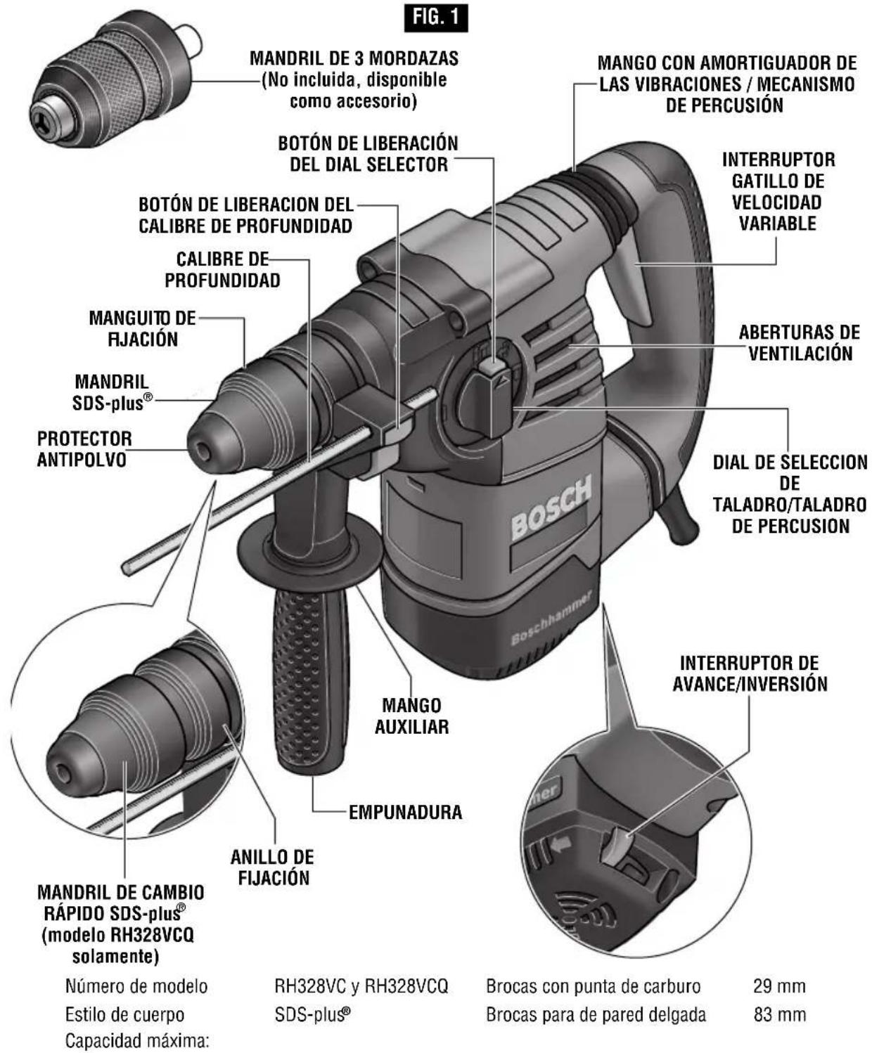 BOSCH RH328VCQ Professional - ADVERTENCIA - 1