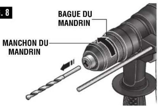 BOSCH RH328VCQ Professional - DÉMONTAGE D'ACCESSOIRES MANDRIN À 3 MORS - 2