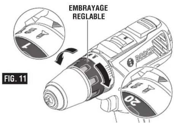 BOSCH GSB18V-535C Professional - Embrayage réglable - 1