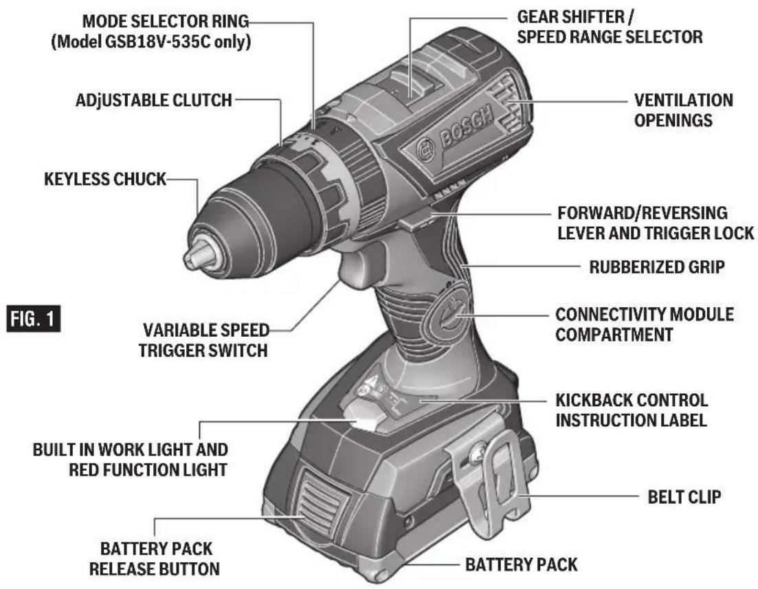 BOSCH GSB18V-535C Professional - WARNING - 1